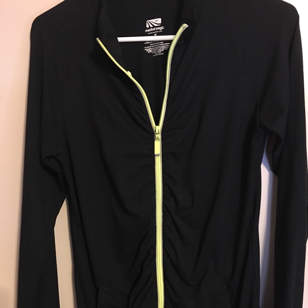 Marika magic black bunched zip up